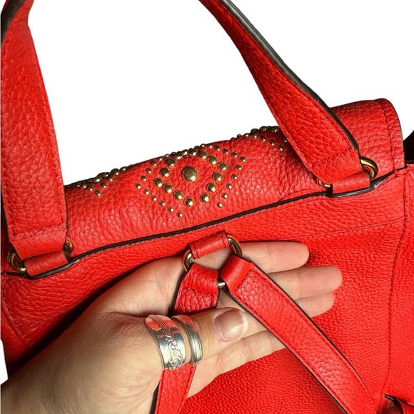 NWT Michael Kors Red Backpack with Gold Hardware - Picture 13 of 16